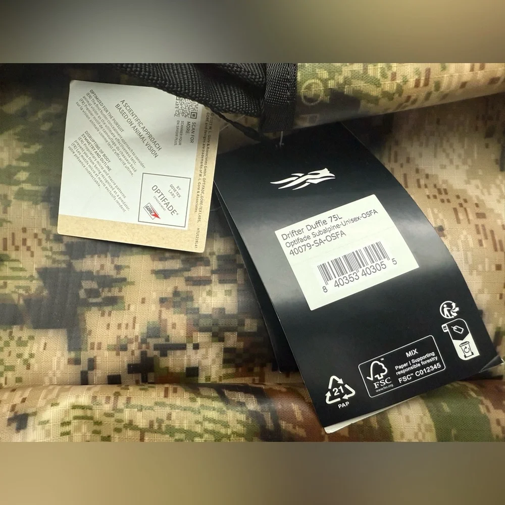 Sitka Gear Camo Duffel Bag